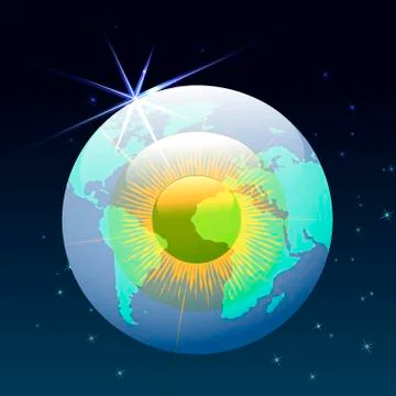 Eyeball globe in space Stock Illustration