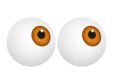 Eyeball with hazel pupil, iris. Realistic human body part set. Vector illustr Ilustración de archivo