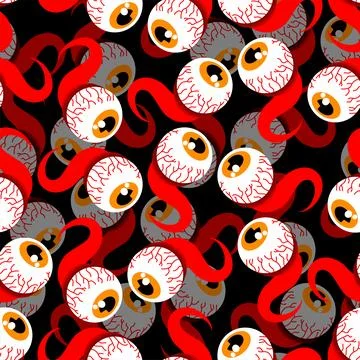 Eyeball pattern seamless. Eye and nerves anatomy background. Illustrazione stock