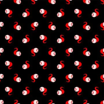 Eyeball pattern seamless. Eye and nerves anatomy background. Stock Illustration