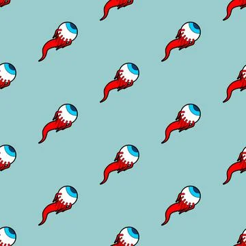 Eyeball pattern seamless. Eye background. Eyes with nerves texture. vector or Stock Illustration