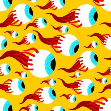 Eyeball pattern seamless. Eye background. Eyes with nerves texture. vector or Stock Illustration