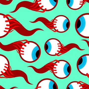 Eyeball pattern seamless. Eye background. Eyes with nerves texture. vector or Stock Illustration