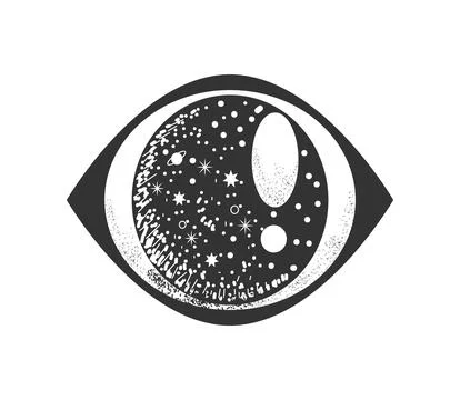 Eyeball surreal astrology Stock Illustration