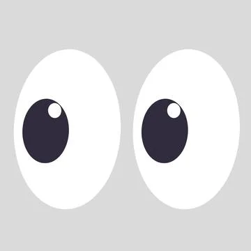 Eyeballs are looking to the side. Stock Illustration