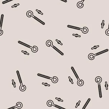 Eyebolt with peg line seamless pattern 스톡 일러스트