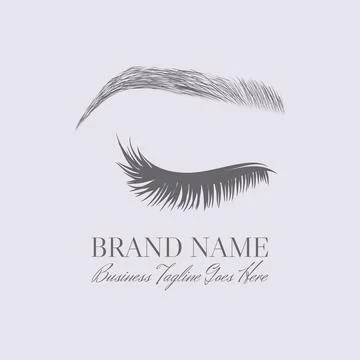 Eyebrow and Lashes or Makeup Artist Elegant Minimal Logo Stock Illustration