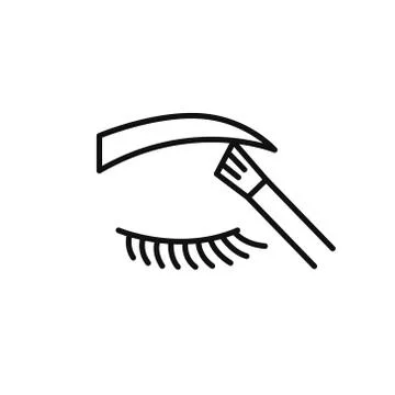 Eyebrow contour correction line icon, vector simple illustration Stock Illustration