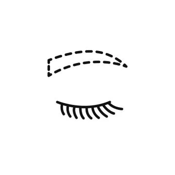 Eyebrow contour correction line icon, vector simple illustration Stock Illustration