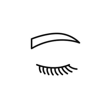 Eyebrow contour line icon, vector simple illustration Stock Illustration
