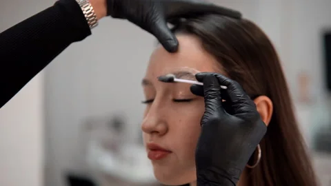 Eyebrow correction Video stock 146530488