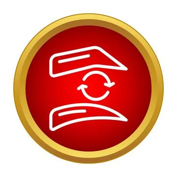 Eyebrow correction procedure with updating arrows icon Stock Illustration