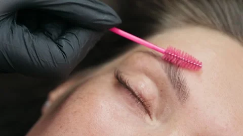 Eyebrow Grooming with Spoolie Brush 動画素材 342833700