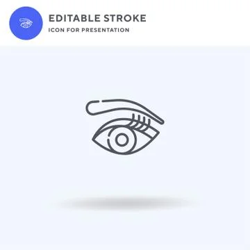 Eyebrow icon vector, filled flat sign, solid pictogram isolated on white, logo Stock Illustration