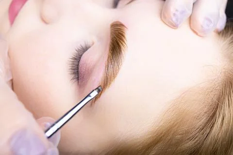 Eyebrow lamination procedure using components Foto stock
