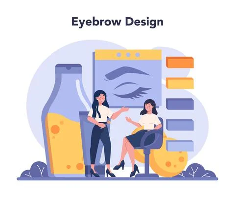 Eyebrow master and designer concept. Master making perfect brow Stock Illustration