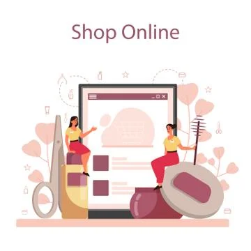 Eyebrow master and designer online service or platform. Master Stock Illustration