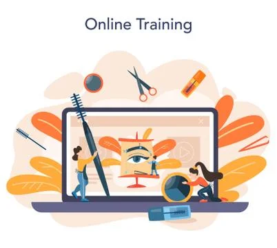 Eyebrow master and designer online service or platform. Master Stock Illustration