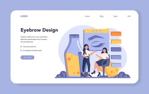Eyebrow master and designer web banner or landing page Stock Illustration