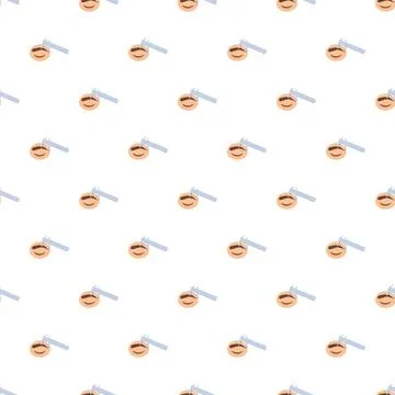 Eyebrow measuring procedure for microblading seamless pattern Stock Illustration