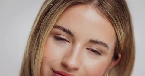 Eyebrow, microblading or woman in studio with beauty, skincare or cosmetic Stock Footage 316232790