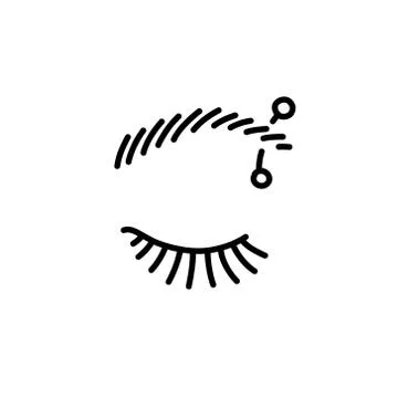 Eyebrow piercing doodle icon, vector illustration Stock Illustration