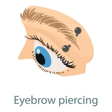 Eyebrow piercing icon, isometric 3d style Illustrazione stock