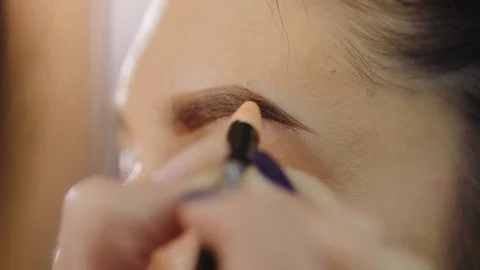 Eyebrow professional correction, tattoo Stock Footage 104635662