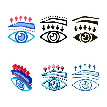 Eyebrow up surgery edition icon vector outline Stock Illustration
