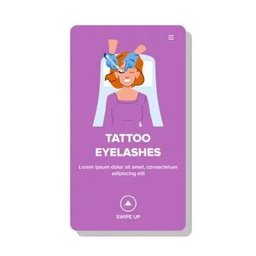 Eyebrow tattoo eyelashes vector Stock Illustration