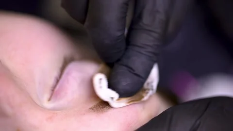 Eyebrow tattoo permanent eyebrow makeup Stock Footage 172416744