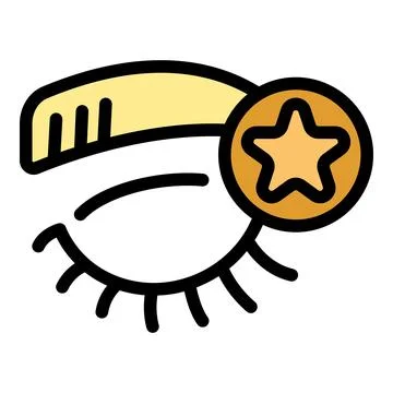 Eyebrow tattooing service icon with eyebrow and star symbol Stock Illustration