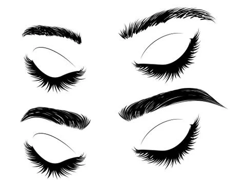 Eyebrow threading before and after Stock Illustration