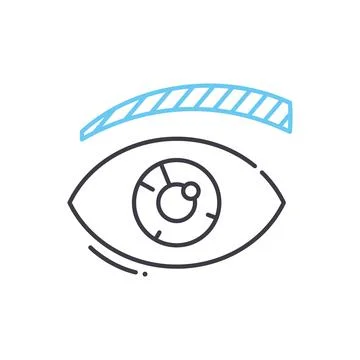 Eyebrow threading line icon, outline symbol, vector illustration, concept sign Stock Illustration