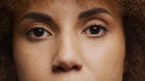 Eyebrows Up Close-Up of a Woman's Eyes Stock Footage 258910396