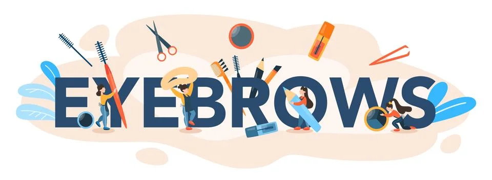 Eyebrows master and designer typographic header. Master making Stockillustratie