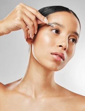 Eyebrows - the one thing you can get into shape without exercising. Studio shot Stock Photos