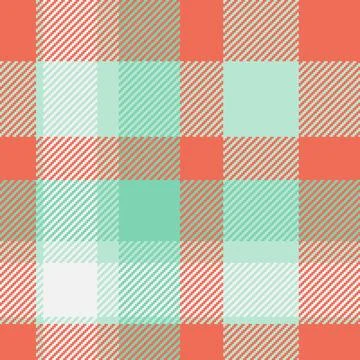 Eyecatching geometric plaid pattern in coral and mint. A timeless, versatile  Illustrazione stock