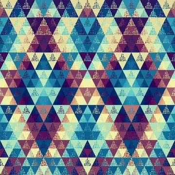 Eyecatching geometric triangle pattern in vibrant, rich colors for exciting.. Illustrazione stock