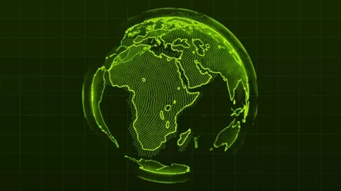 Eyecatching green globe logo on grassy background Vidéo 266621359