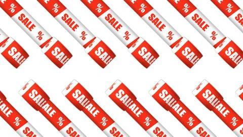 Eyecatching image of red and white sale shopping stripe hides white background Stock Illustration