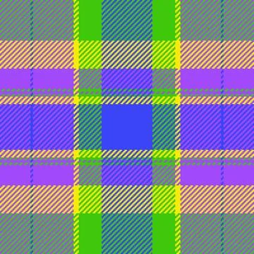 This eyecatching neon plaid pattern features a bold mix of green, purple, b.. 库存插图