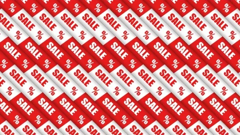 Eyecatching video of red and white sale shopping stripe hides green chroma key Video stock 237344567