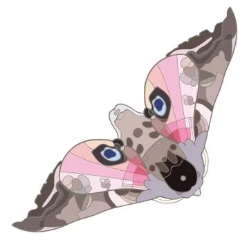 Eyed hawk moth - hand drawn vector illustration Illustrazione stock