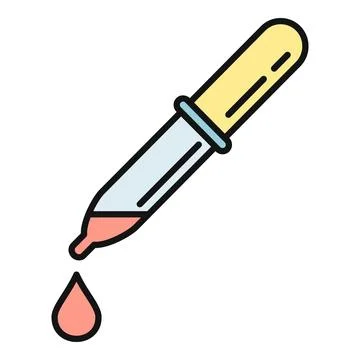 Eyedropper with liquid dropping for scientific experiment Ilustração Stock