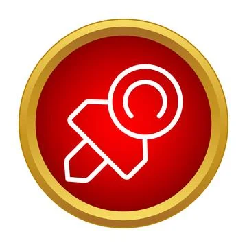 Eyedropper tool selecting color on red background icon Stock Illustration