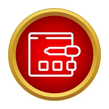 Eyedropper tool selecting color on user interface Stock Illustration