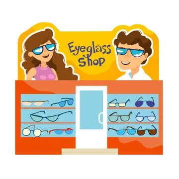 Eyeglass shop Stock Illustration