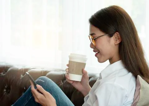 Eyeglass on sofa Stock Photos
