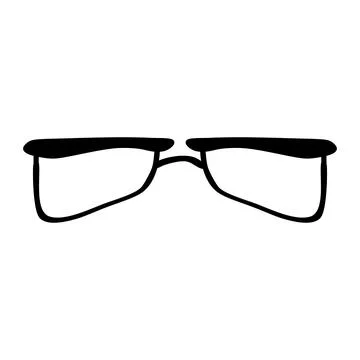 Eyeglass, vector hand draw doodle Stock Illustration